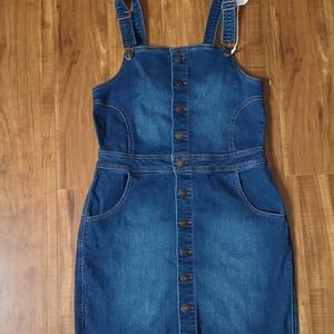 Denim Mini Dress With Button Detail